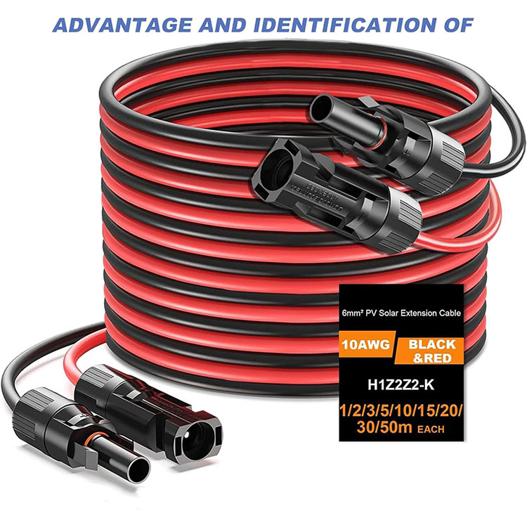 50 voet 10AWG verlengkoord vir grondgemonteerde PV-stelsel